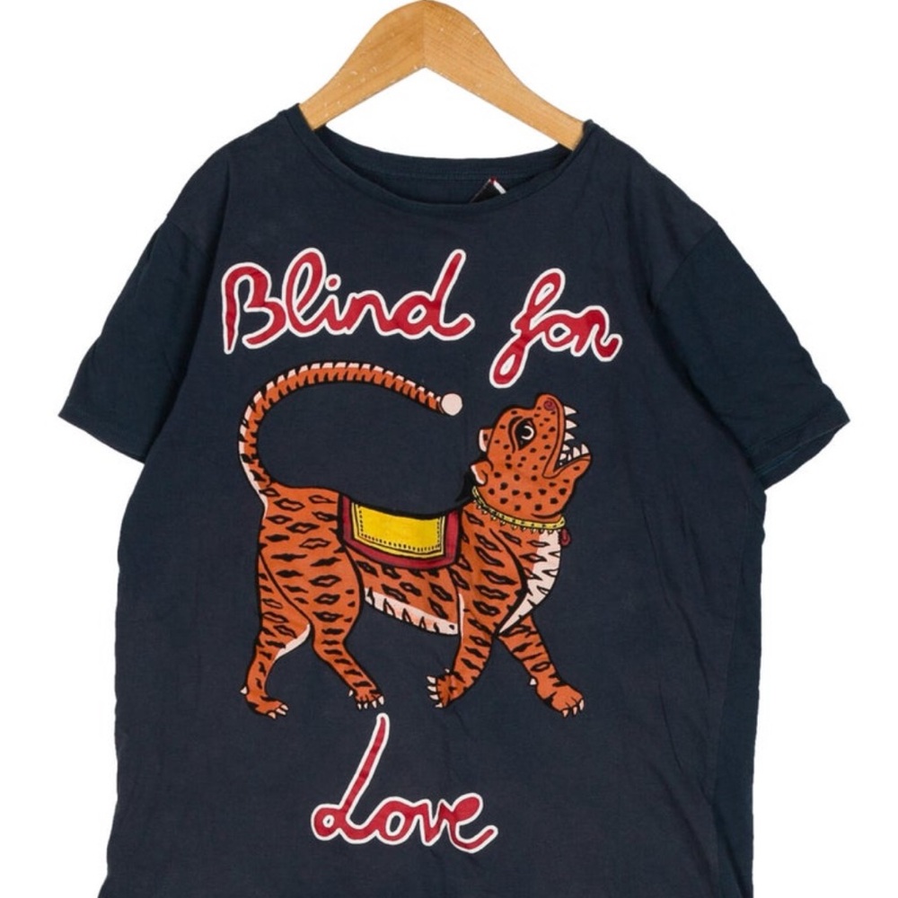 Gucci Kids Navy Blue Tee with Tiger Graphic